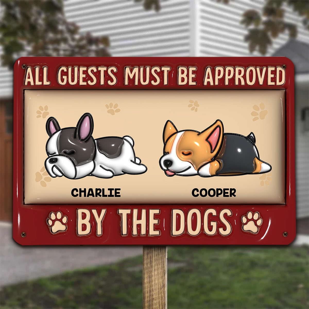 All Guests Must Be - Unique Personalized Custom 3D Inflated Effect Metal Sign for Home and Office
