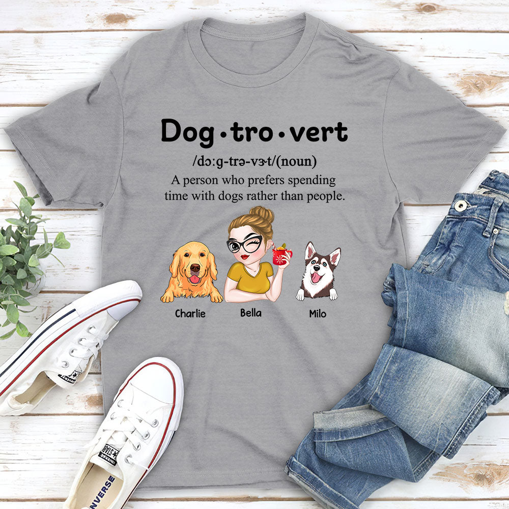 Im A Dogtrovert - Personalized Custom Unisex 5.3 oz Heavy Cotton T-shirt