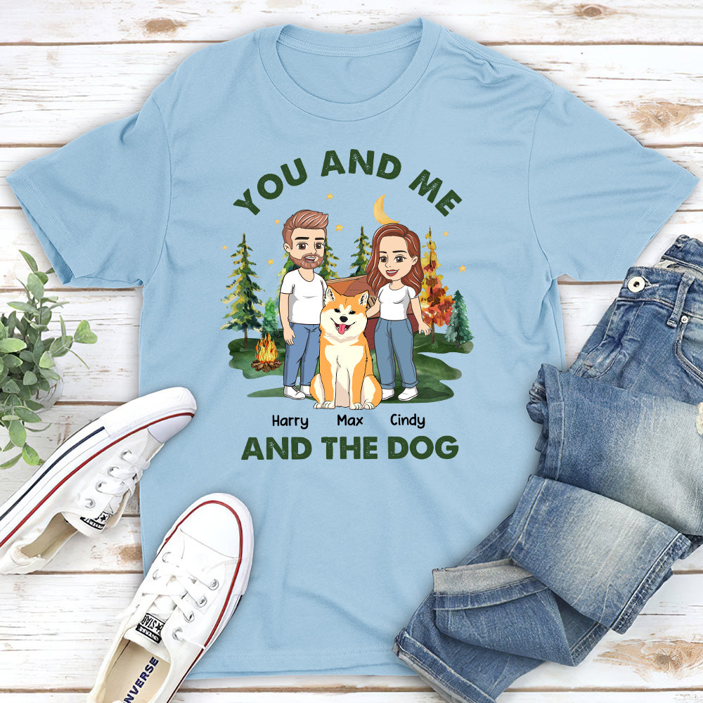 You And Me And The Dogs - Personalized Custom Unisex 5.3 oz T-shirt for Pet Lovers