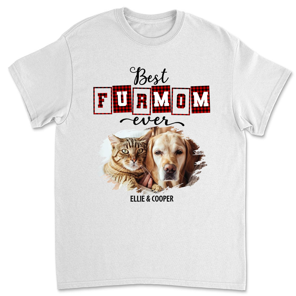 Best Fur Mom Of The Year Personalized Custom Unisex 5.3 oz T-shirt with Copyrighted Artwork