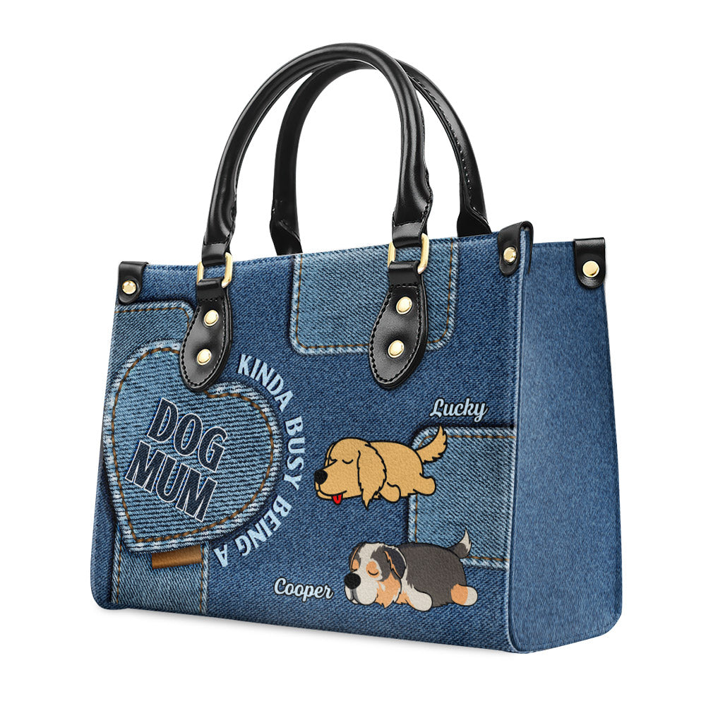 Busy Mom's Personalized Custom Luxury Leather Handbag for Baby Lovers