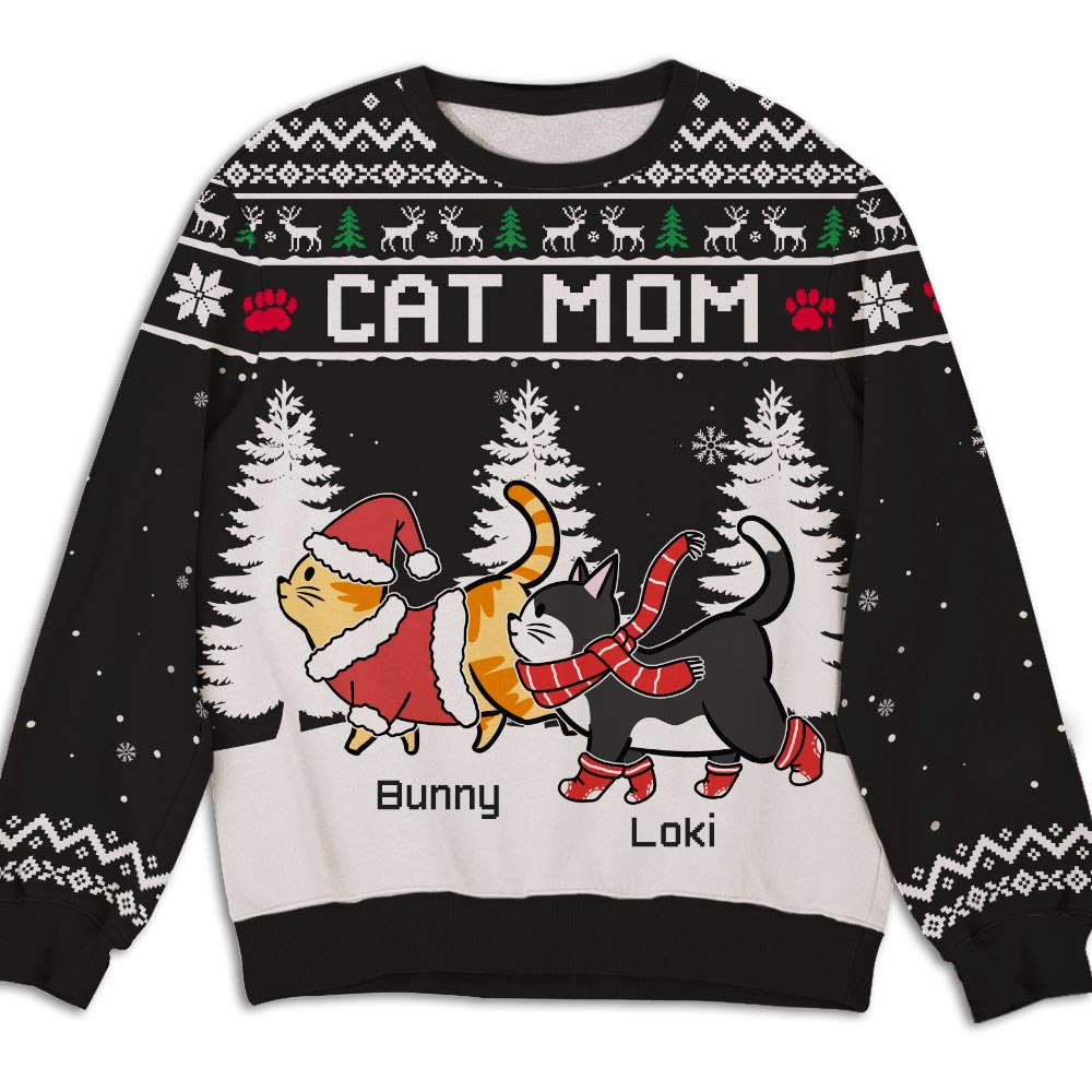 Winter Cat - Exclusive Personalized Custom All-Over-Print Unisex Sweatshirt for Pet Lovers