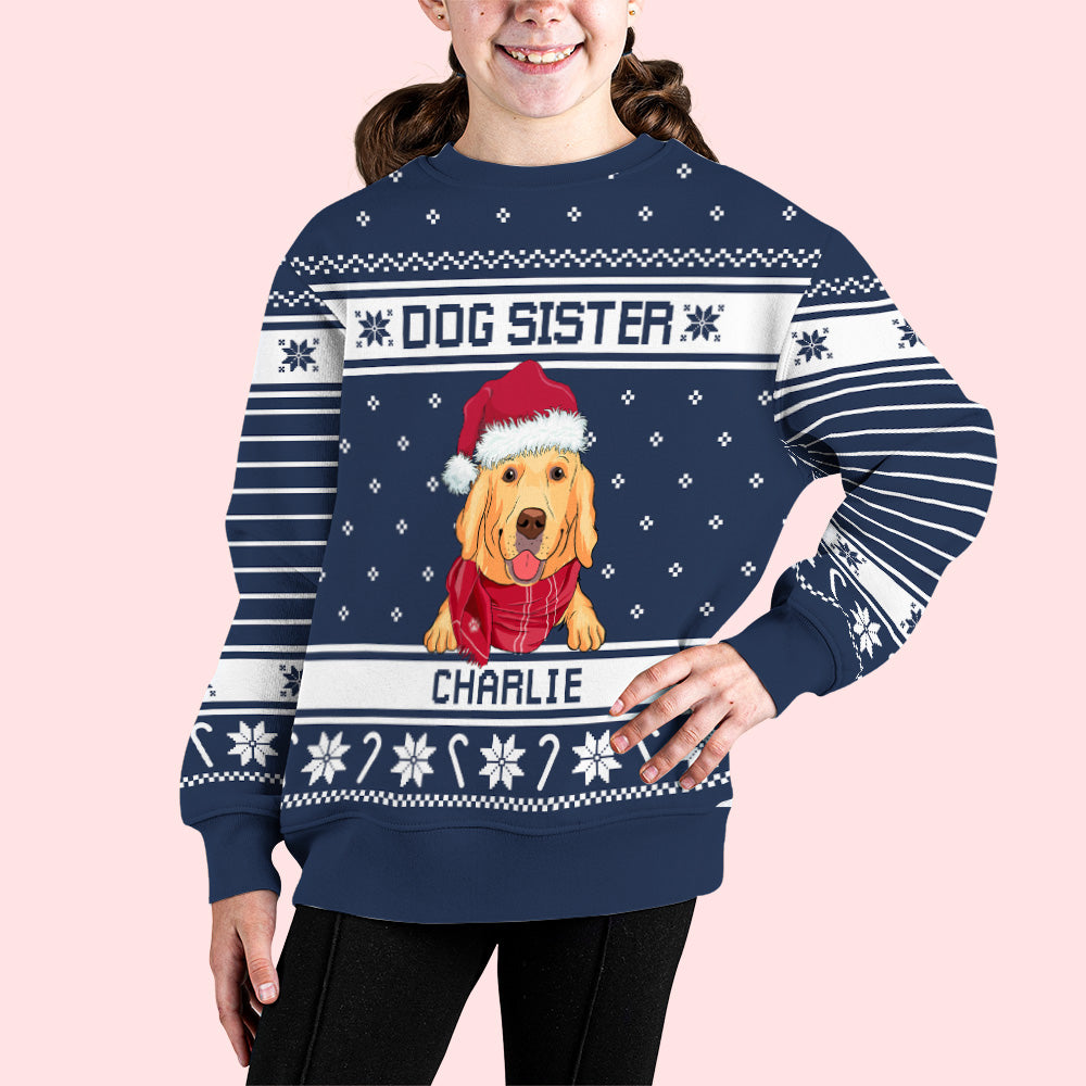 Best Dog Siblings - Personalized Custom All-Over-Print Unisex Kids Sweatshirt for Dog Lovers