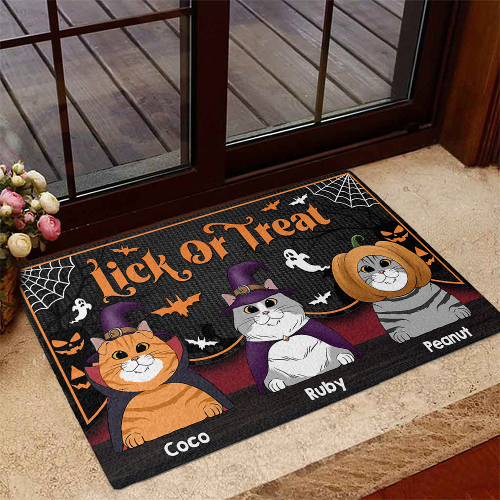 Lick Or Treat - Personalized Custom Dog Picture Doormat for Pet Lovers