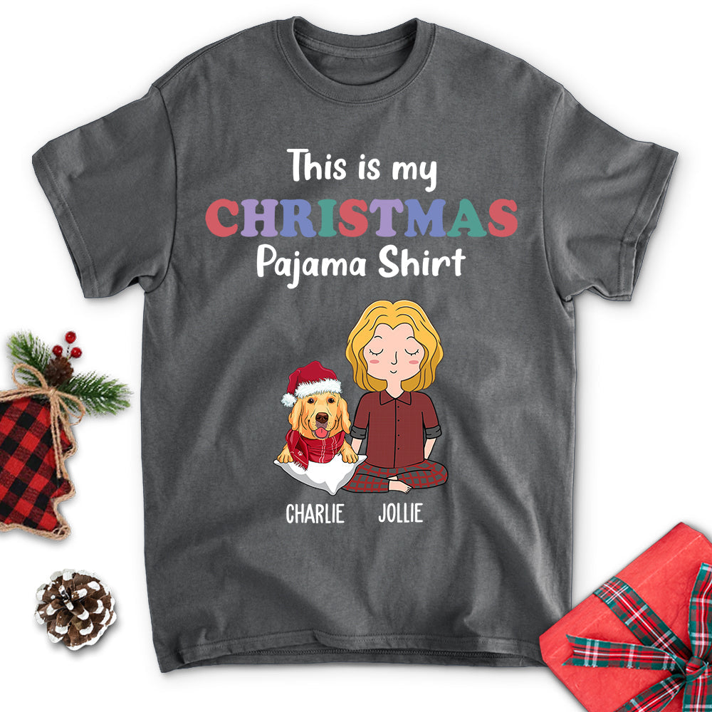 Customizable Unisex Dog Christmas Pajama T-shirt - Personalized for Pet Lovers