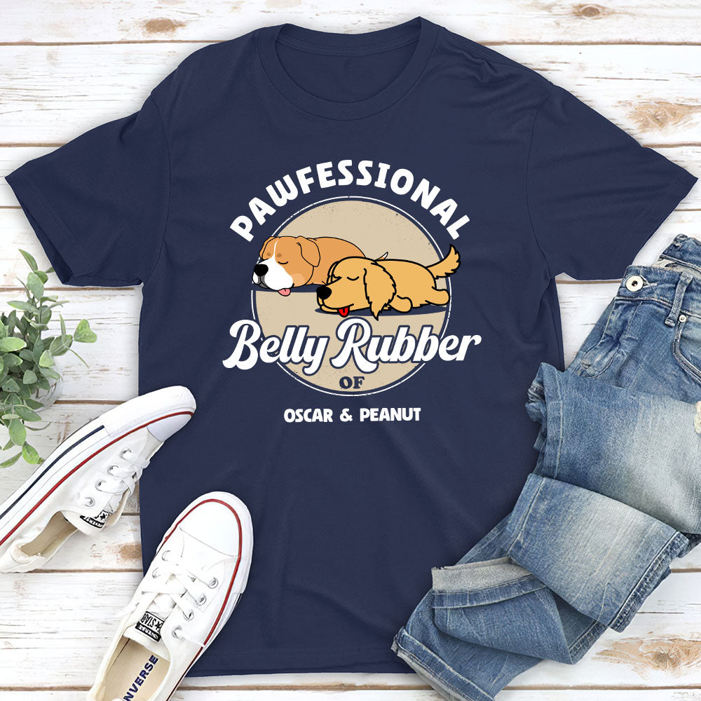 Pawfessional Belly Rubber - Personalized Custom Unisex 5.3 oz T-shirt for Pet Lovers