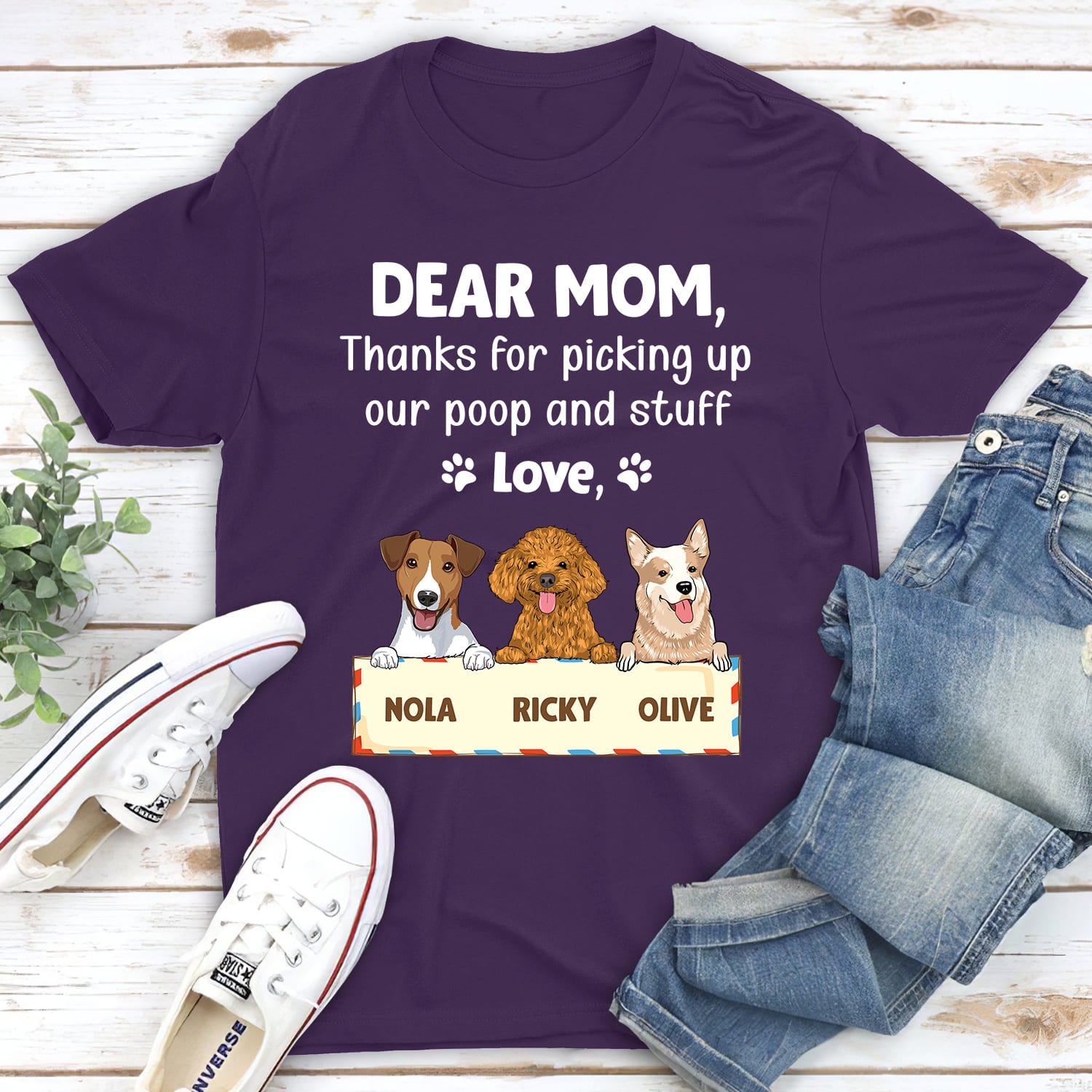 Personalized Custom Unisex Letter To Mom T-shirt - Ideal Gift for Pet Lovers