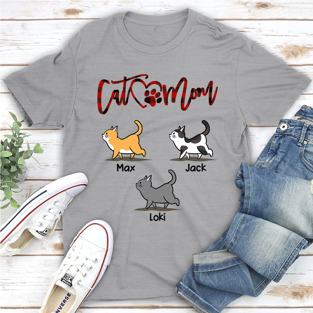 Stylish Patterned Personalized Custom Unisex Cat Mom T-shirt