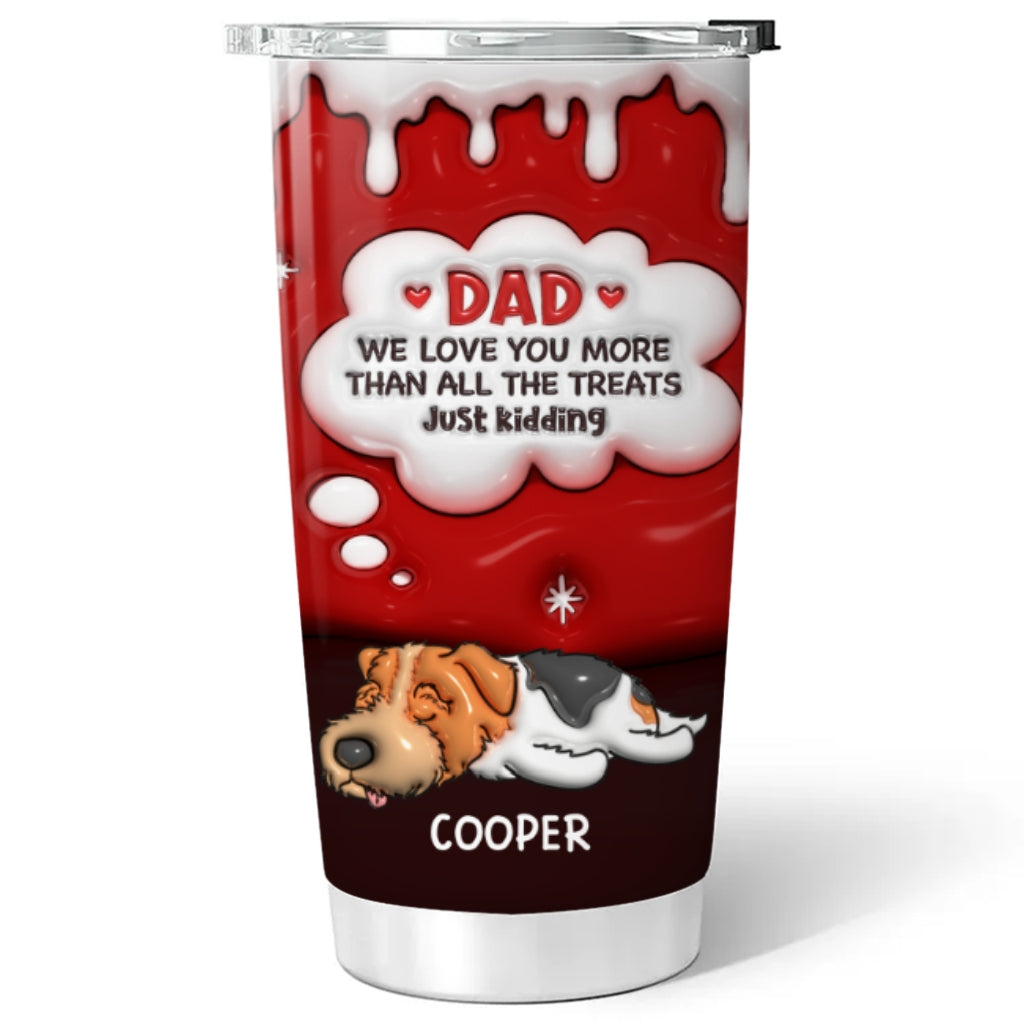Just Kidding Dad Mom - Personalized Custom 3D Inflated Effect 20oz Stainless Steel Tumbler for All Occasions