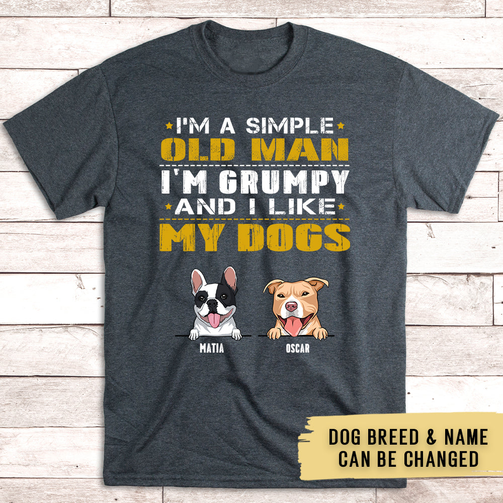 Old Man Grumpy - Personalized Custom Unisex 5.3 oz T-shirt for Pet Lovers