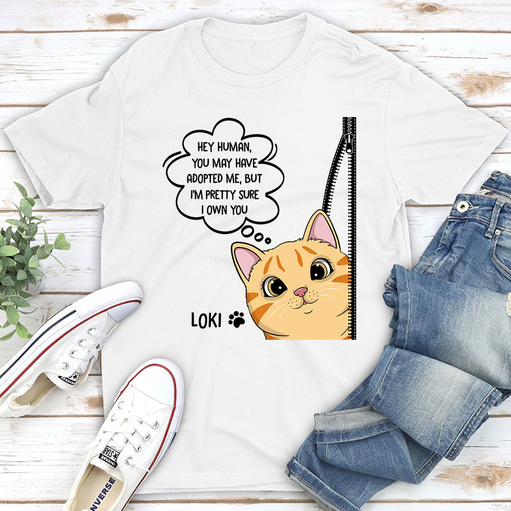 I Own You - Personalized Custom Unisex 5.3 oz T-shirt for Pet Lovers