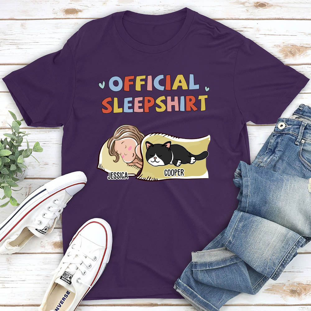Sleeping Pet Sleepshirt Version 2 - Personalized Custom Unisex T-shirt for Pet Lovers