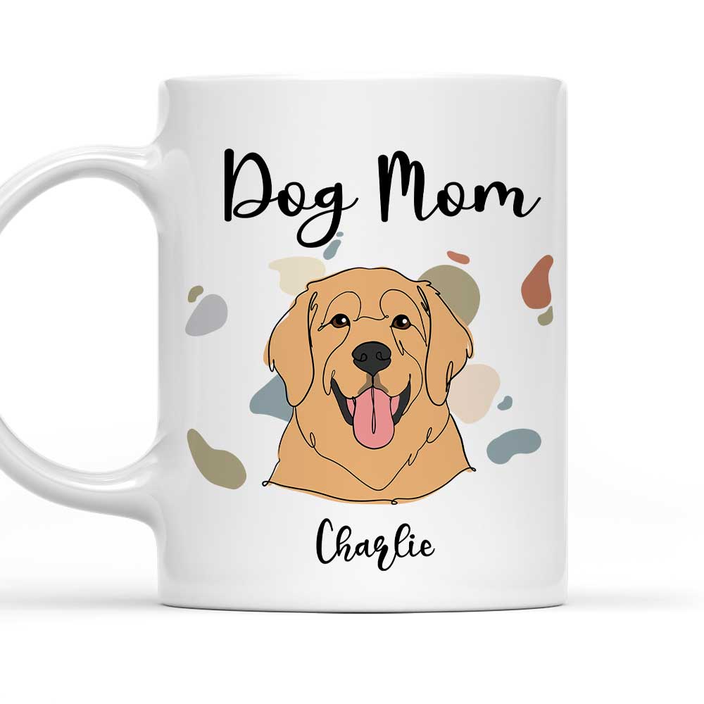 Personalized Custom Dog Mom Dad Line Coffee Mug - 11oz & 15oz Options