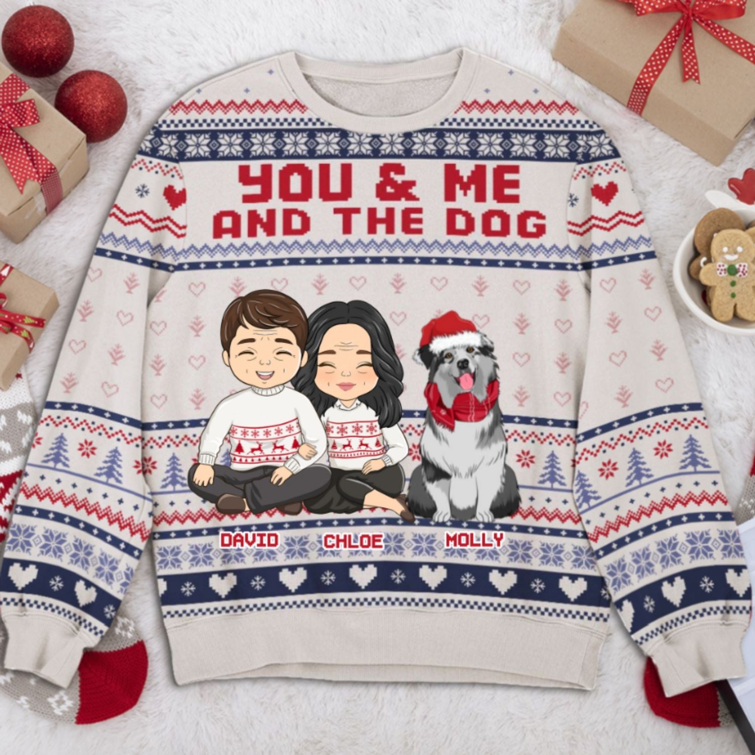 You Me And Our Dogs - Stylish Personalized Custom All-Over-Print Unisex Sweatshirt for Dog Lovers