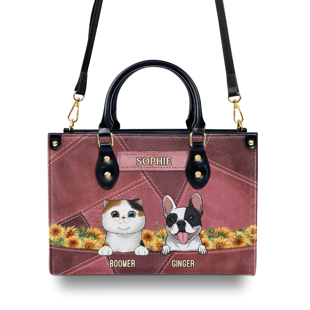 Vintage Personalized Custom Leather Bag for Pet Moms