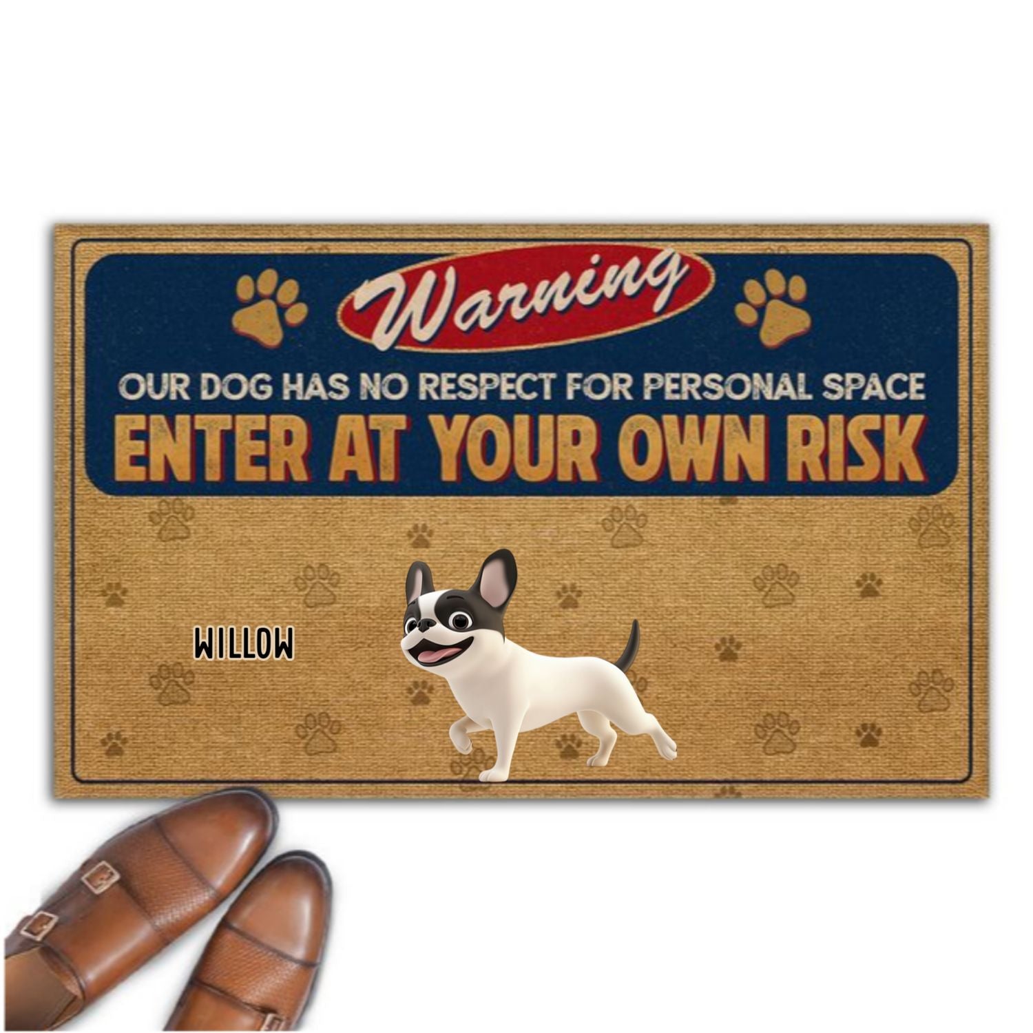 No Respect For Personal Space - Customizable Personalized Pet Doormat with Vibrant Sublimation Printing