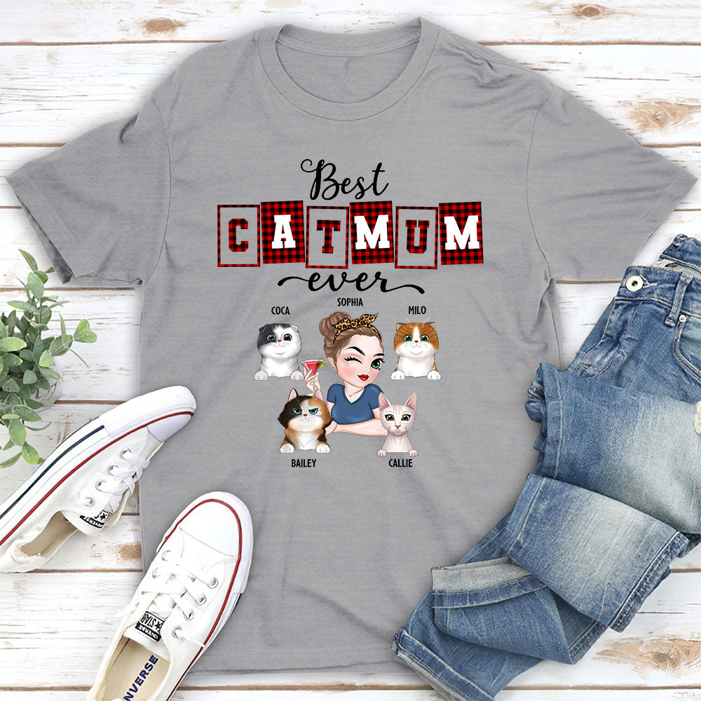 Best Cat Mom Of The Year - Personalized Custom Unisex 5.3 oz T-shirt