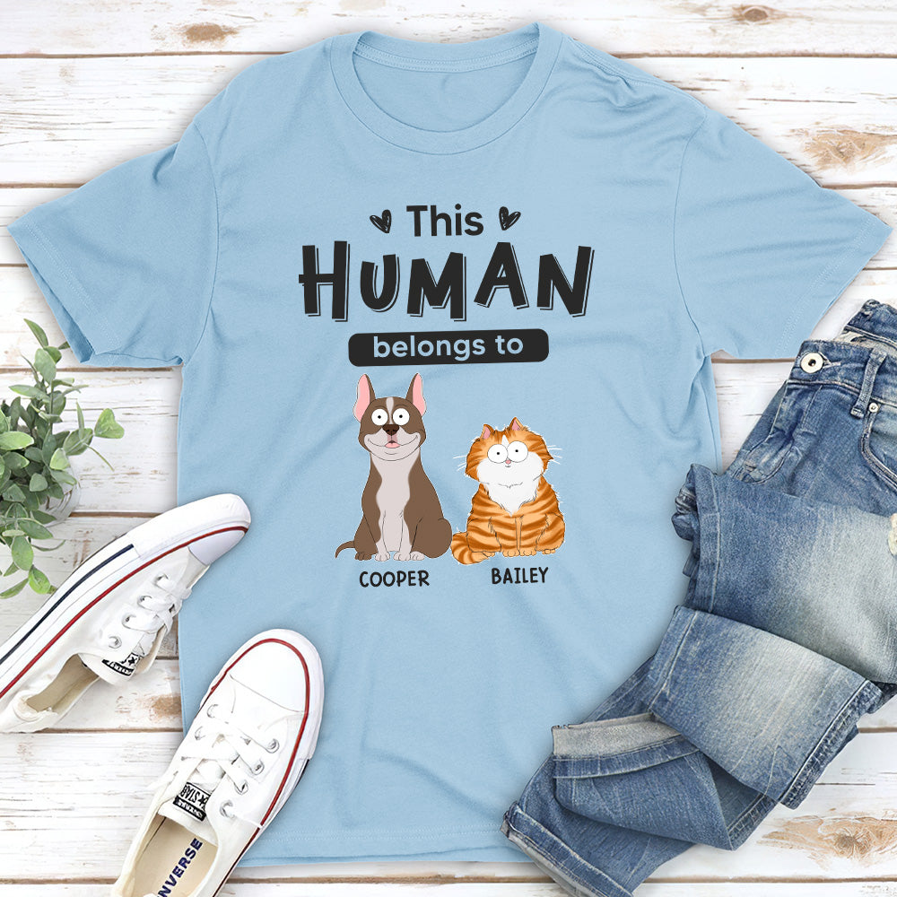 Belongs To Pets - Personalized Custom Unisex 5.3 oz T-shirt for Pet Lovers