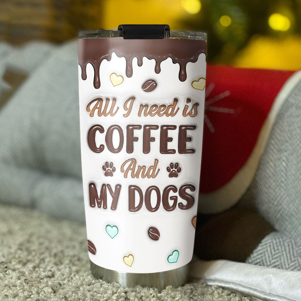 Unique Personalized Custom 3D Inflated Tumbler with Coffee And Dog Photo