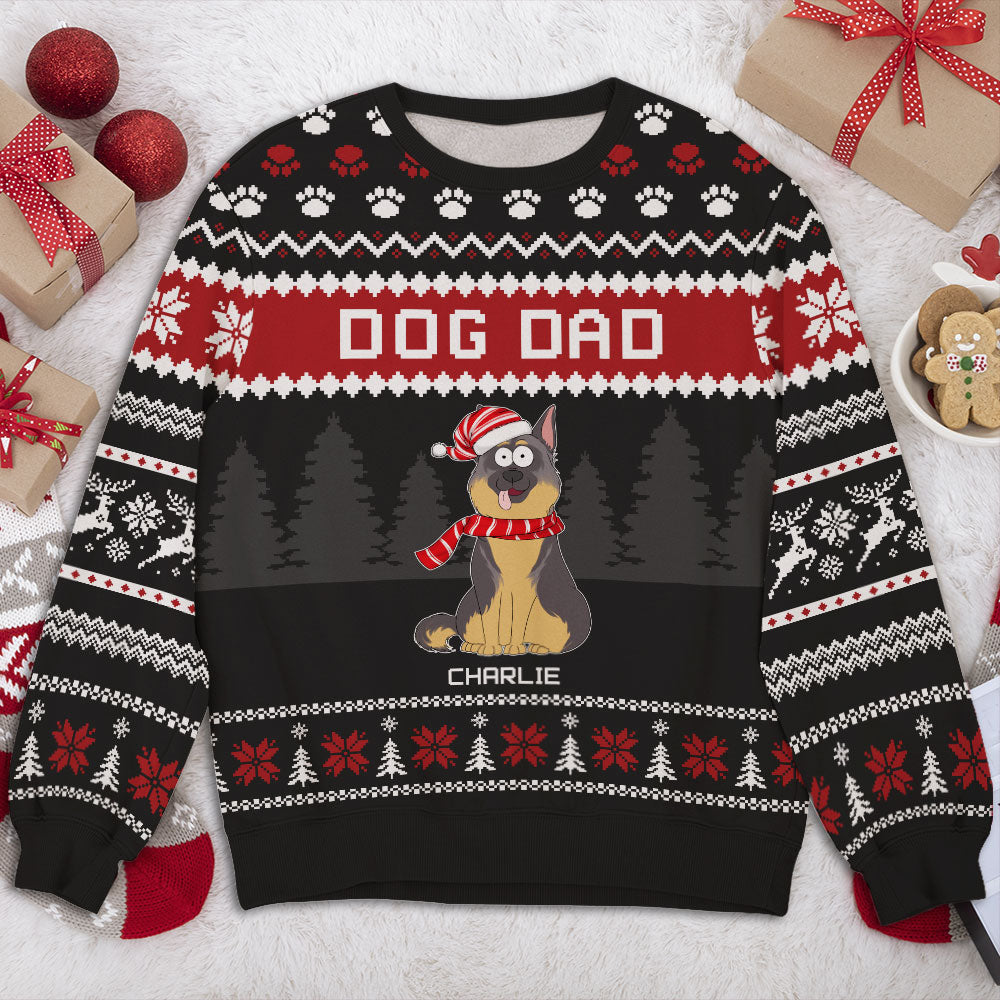 Funny and Unique Personalized Custom All-Over-Print Pet Christmas Sweatshirt