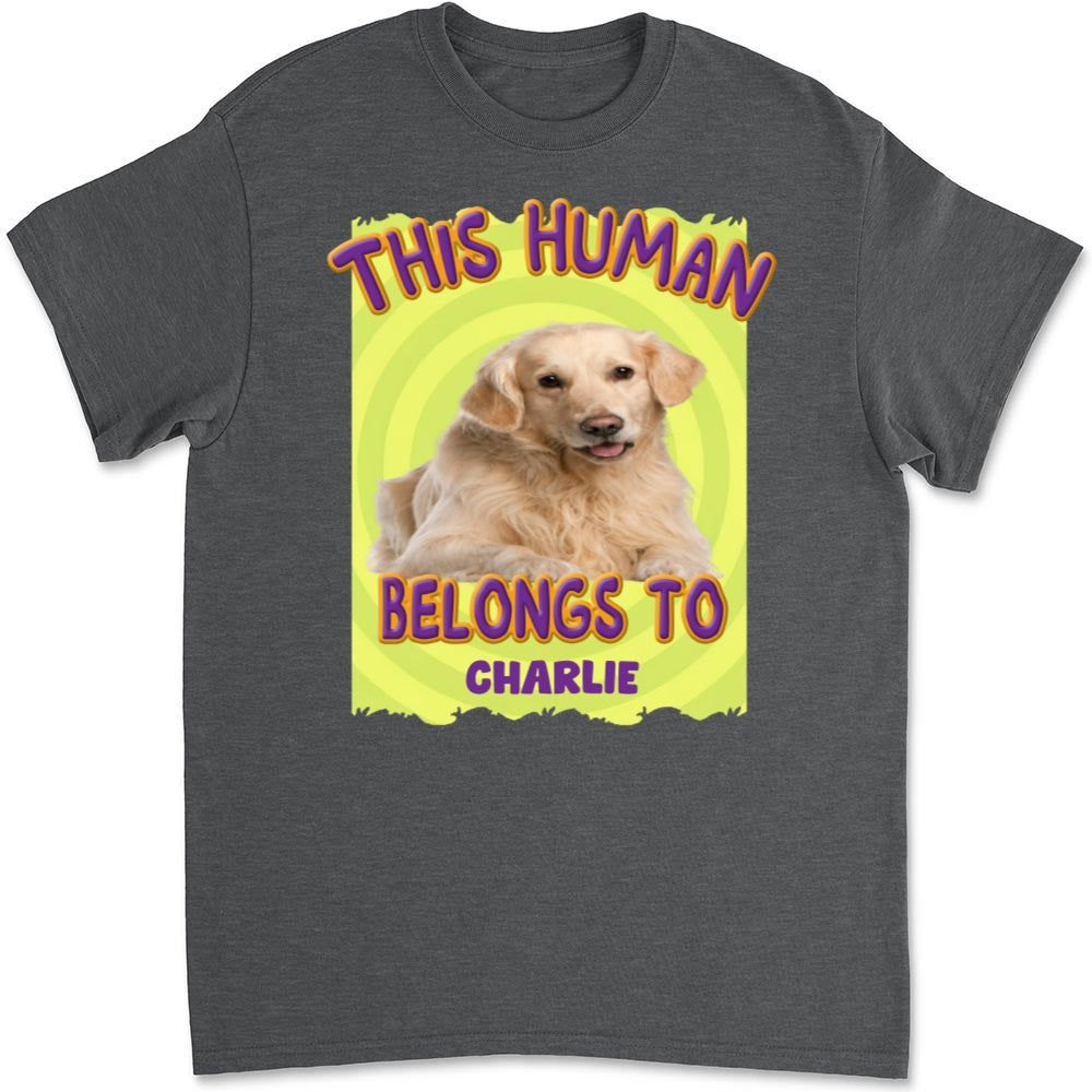 Exclusive Personalized Custom Unisex 'This Human Belongs To Us' Photo T-Shirt