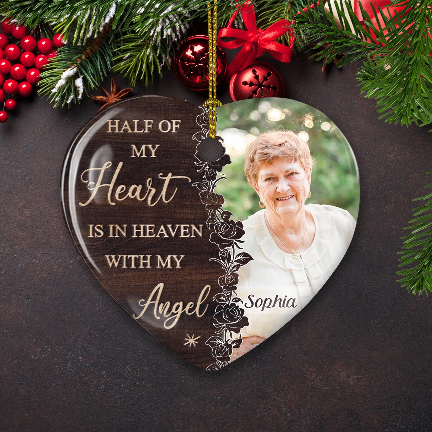 Heavenly Personalized Custom Heart Ceramic Ornament - My Angel In Heaven