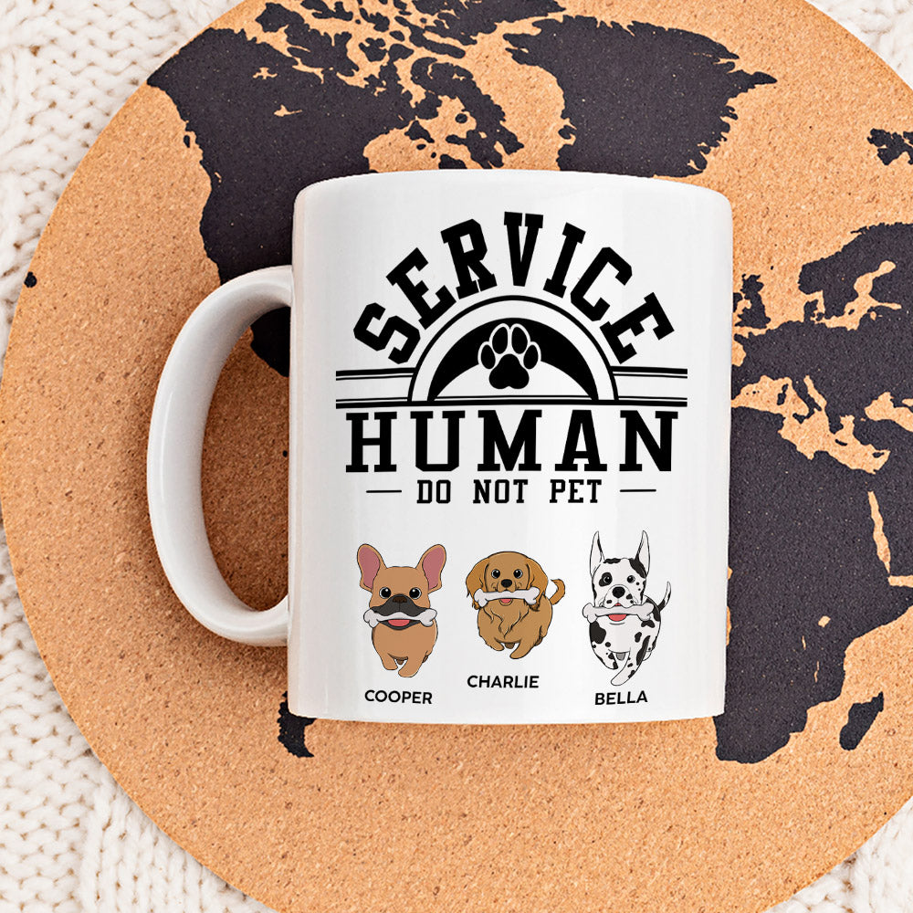Unique Personalized Custom 'Service Human, Do Not Pet' Coffee Mug for Pet Lovers