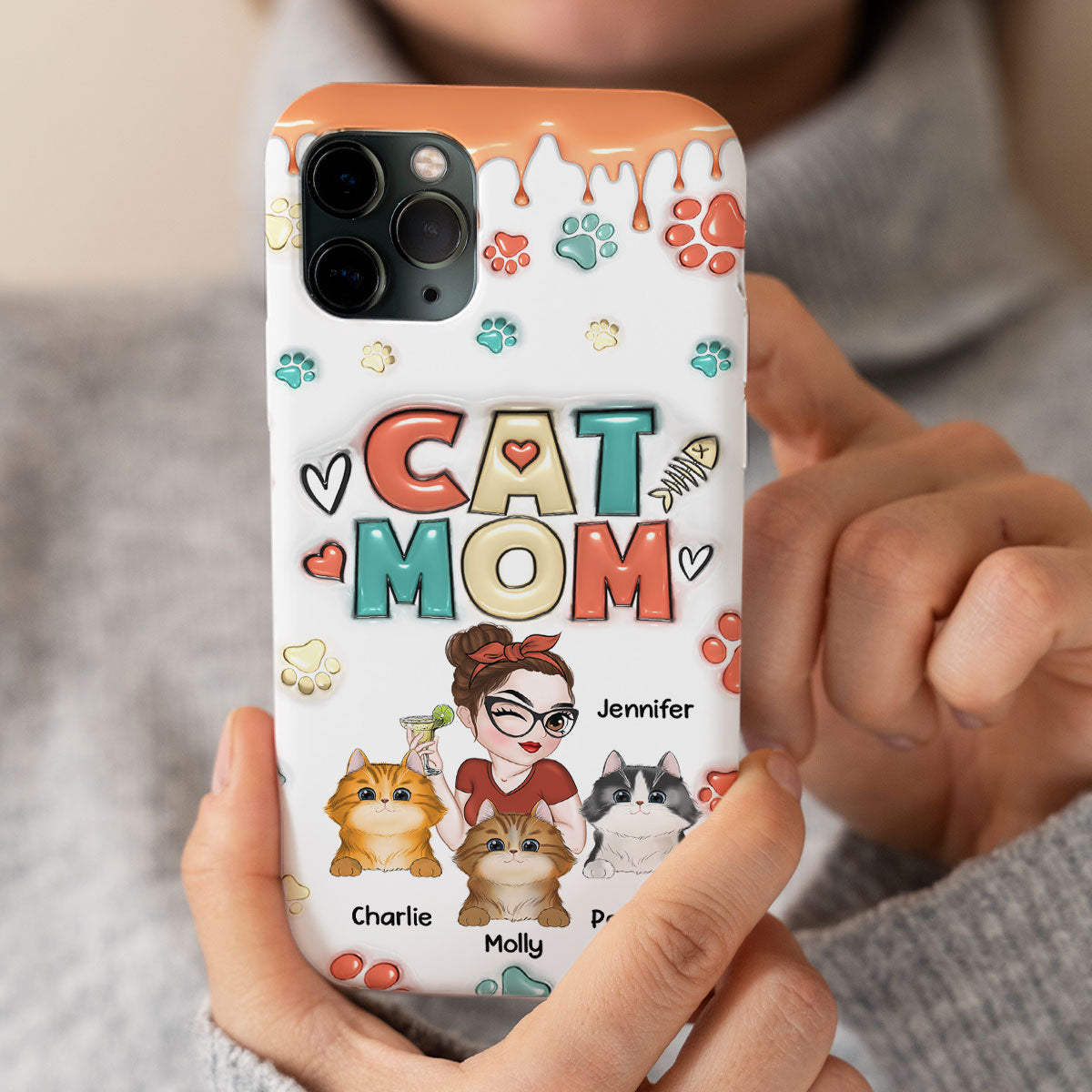 My Lovely Cat - Personalized Custom 3D Inflated Effect Smartphone Case for Unique Style