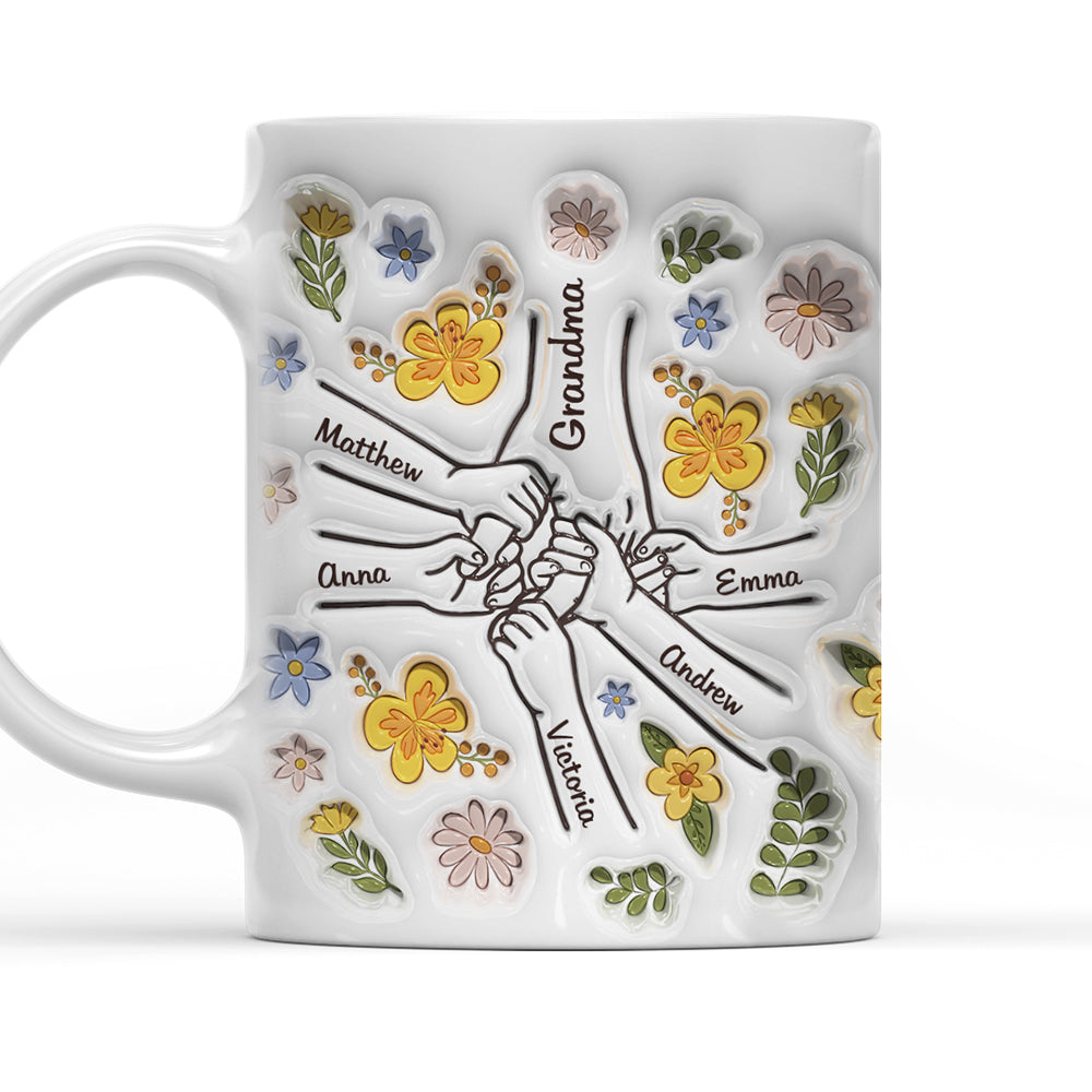 Personalized Custom 3D Inflated Effect Ceramic Mug - Hold Hands and Hearts with Every Sip