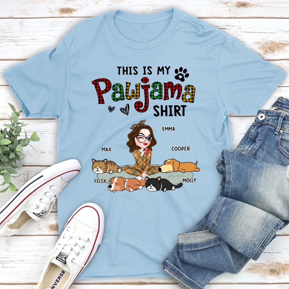 Pawjama Shirt Ver Pet - Personalized Custom Unisex 5.3 oz T-Shirt for Pet Lovers