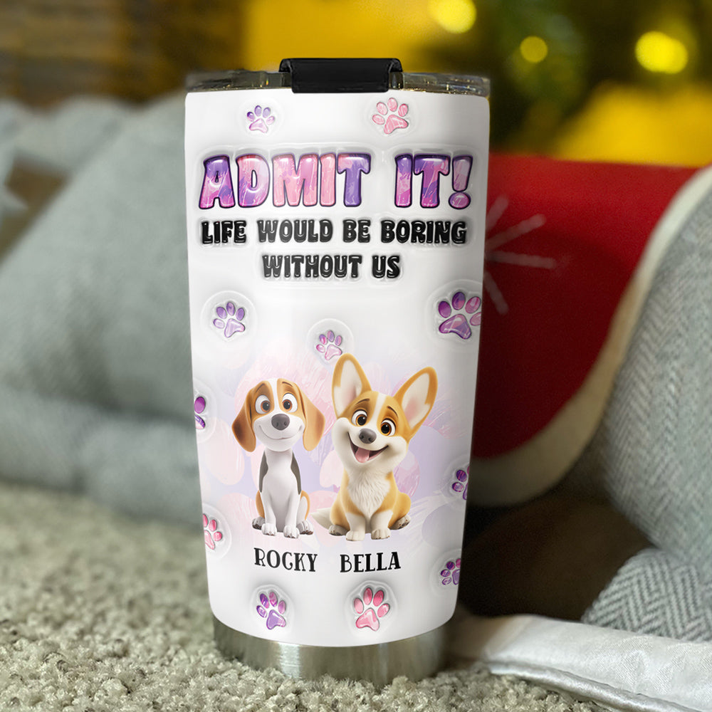 Unique Personalized Custom 3D Inflated Effect Tumbler for Dog Moms