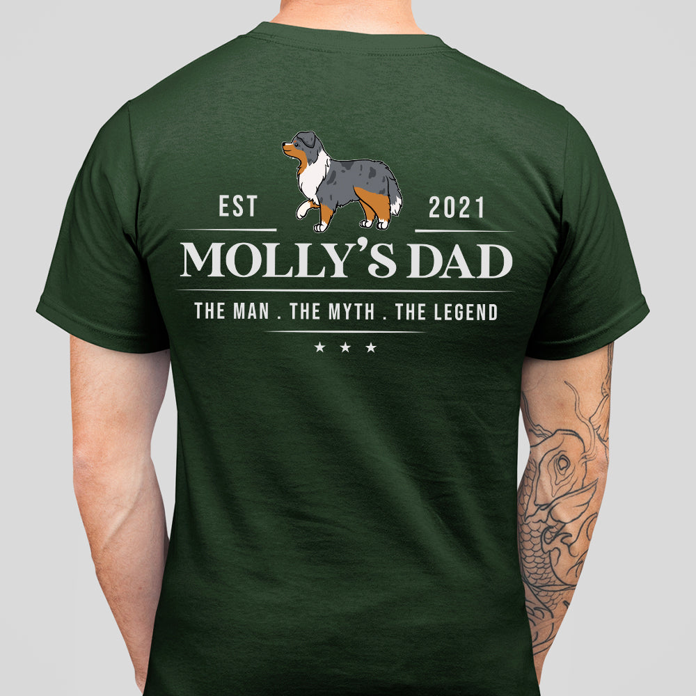 Dog Dad Est Year - Personalized Custom Unisex Heavy Cotton T-shirt for Pet Lovers
