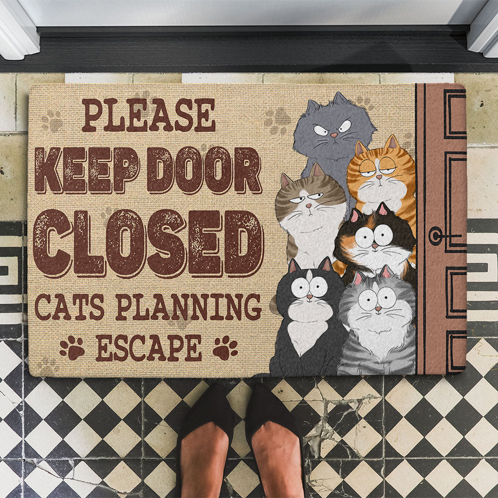 Cats Planning 2 - Customizable Personalized Doormat for Pet Lovers
