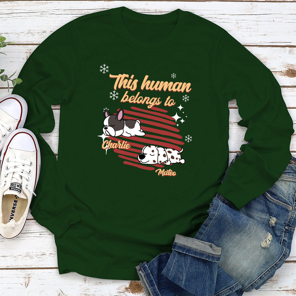 Belongs To Me - Exclusive Personalized Custom Long Sleeve Unisex T-shirt for Pet Lovers