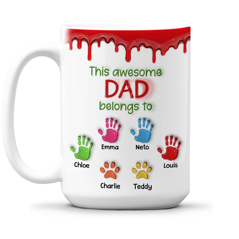 This Awesome Dad Exclusive - Personalized Custom 3D Inflated Effect 11oz Ceramic Mug