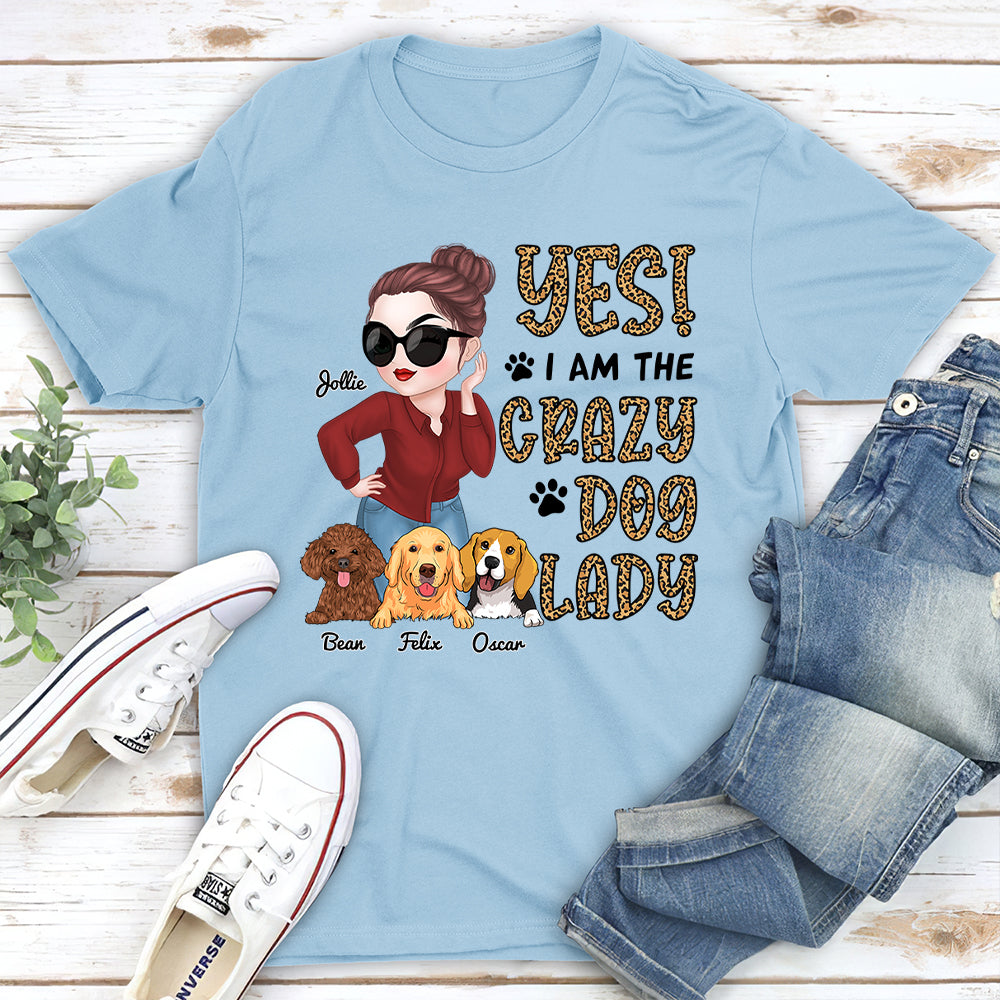Call Me Crazy Dog Lady - Personalized Custom Unisex 5.3 oz T-shirt for Pet Lovers