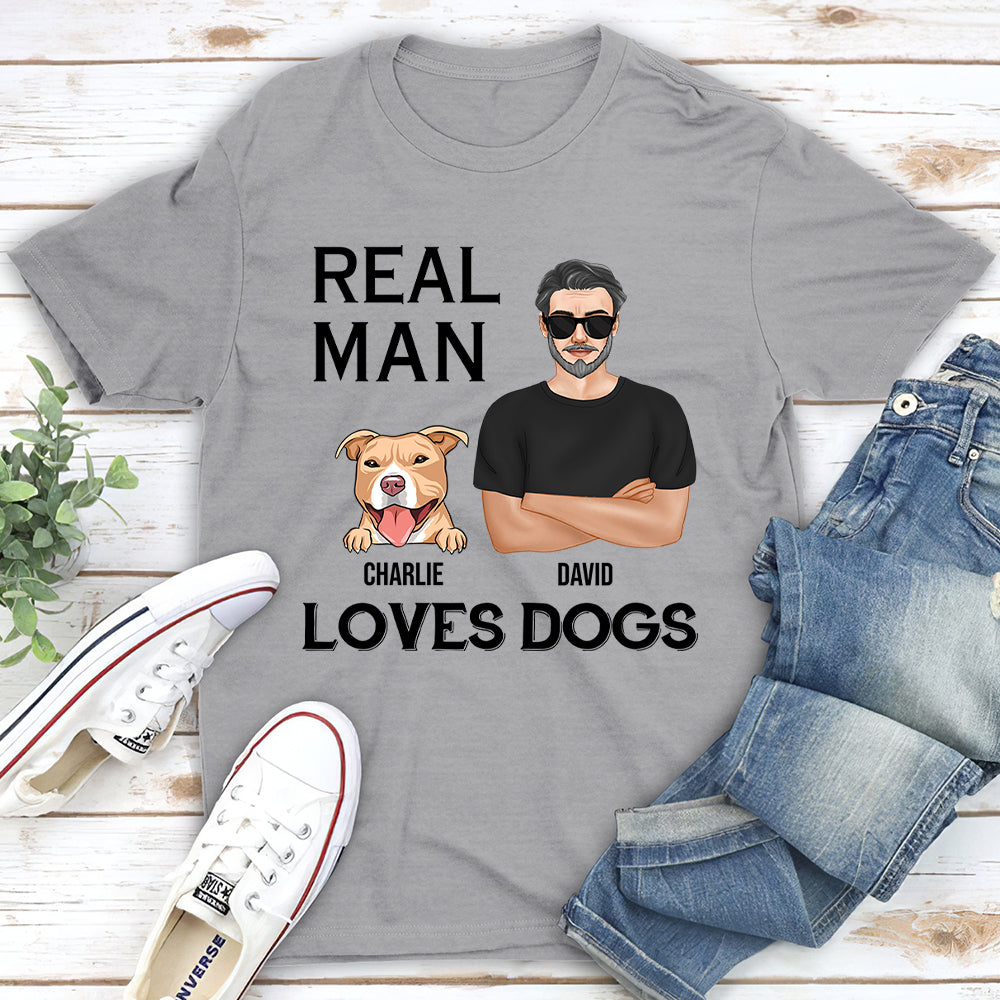Real Man - Personalized Custom Unisex 5.3 oz T-shirt for Pet Lovers