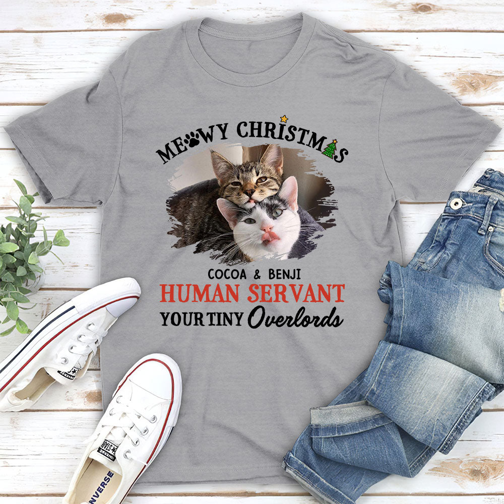 Meowy Christmas Personalized Custom Unisex Cotton T-shirt - Ideal Gift for Pet Lovers