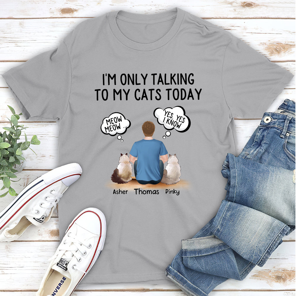 Personalized Custom Unisex 'Talking To Cats' T-shirt - Ideal Gift for Pet Lovers