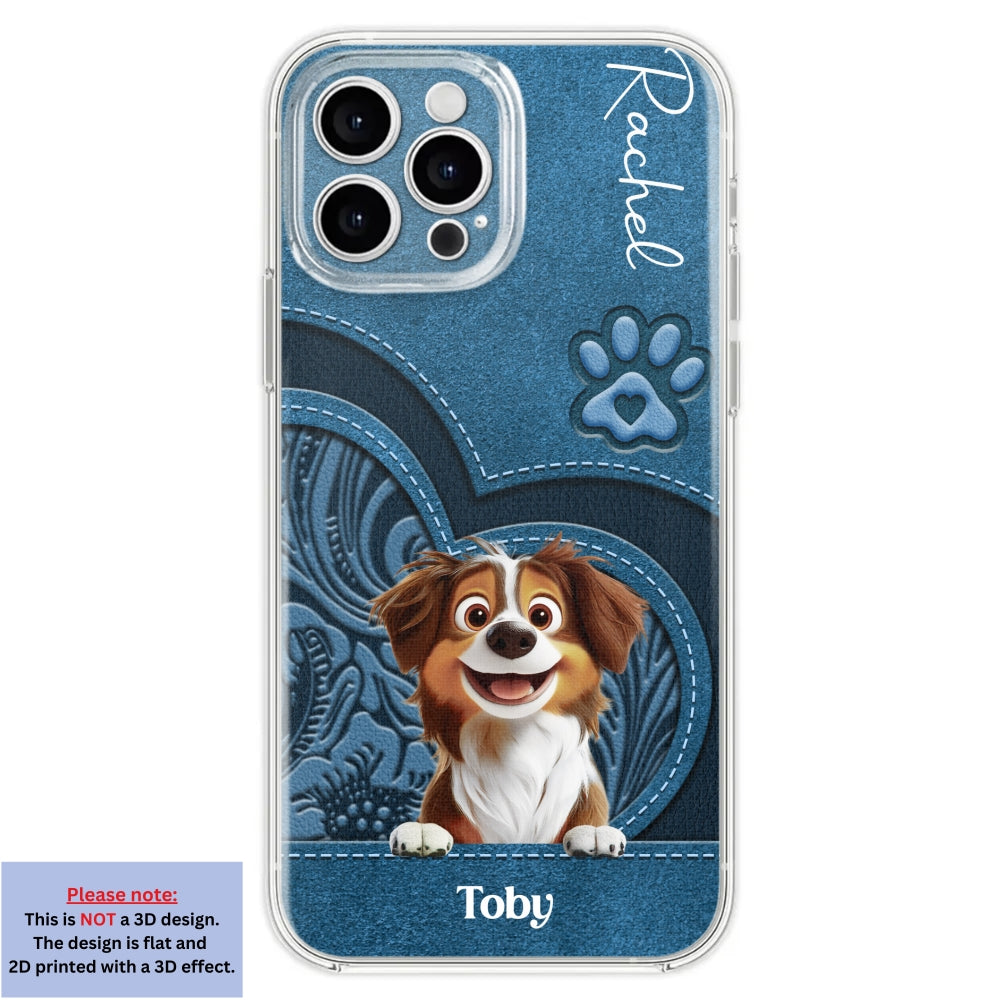 Adorable Dog Cartoon Personalized Custom Leather Phone Case