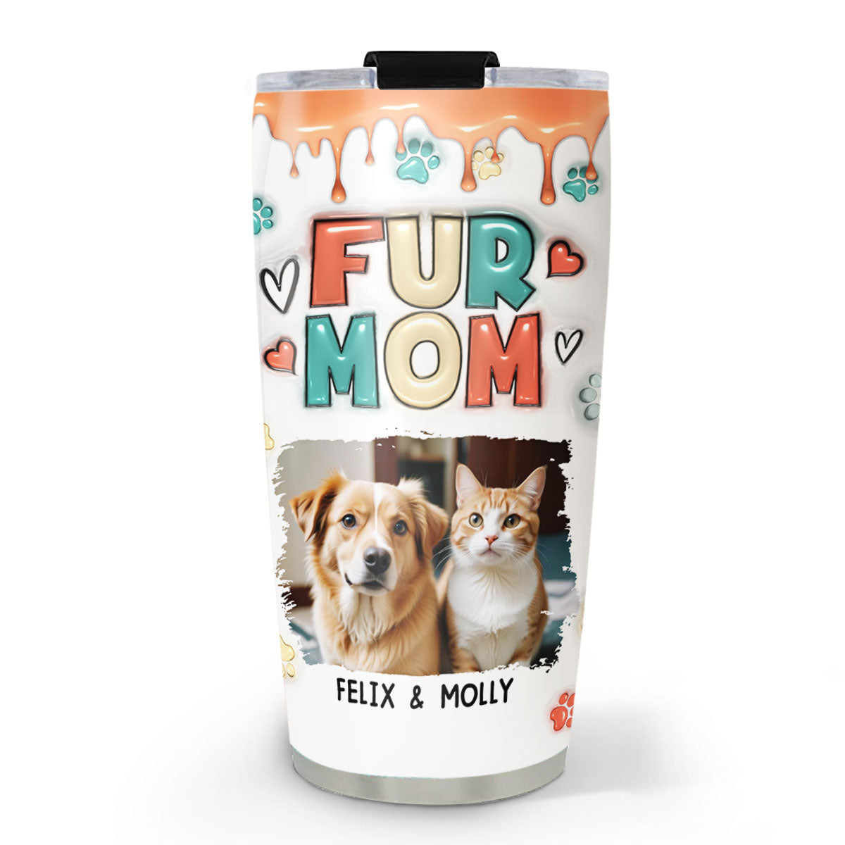 Personalized Custom 3D Inflated Effect Tumbler for Pet Moms - Ideal Photo Tumbler