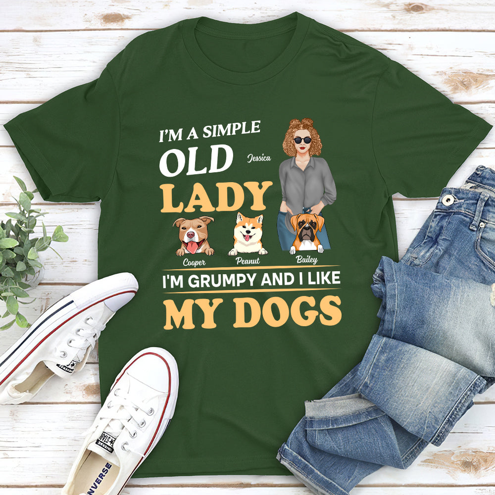 Unique Personalized Custom Unisex T-shirt for Pet Lovers - Simple Old Woman Design