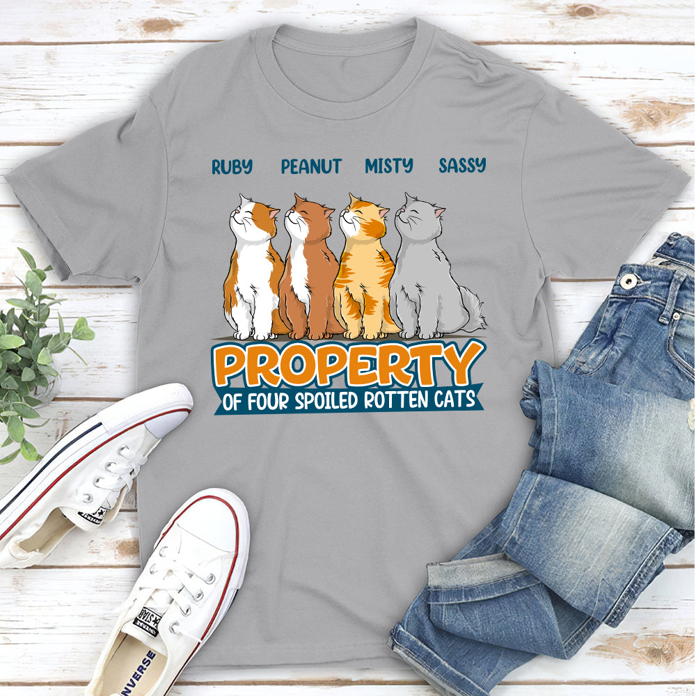 Spoiled Rotten Cats - Personalized Custom Unisex 5.3 oz T-shirt for Pet Lovers