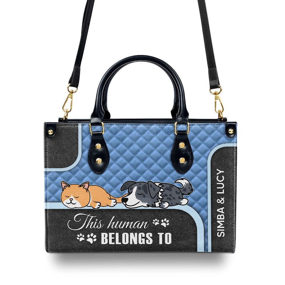 This Human Belongs - Exclusive Personalized Custom Leather Handbag for Baby Lovers