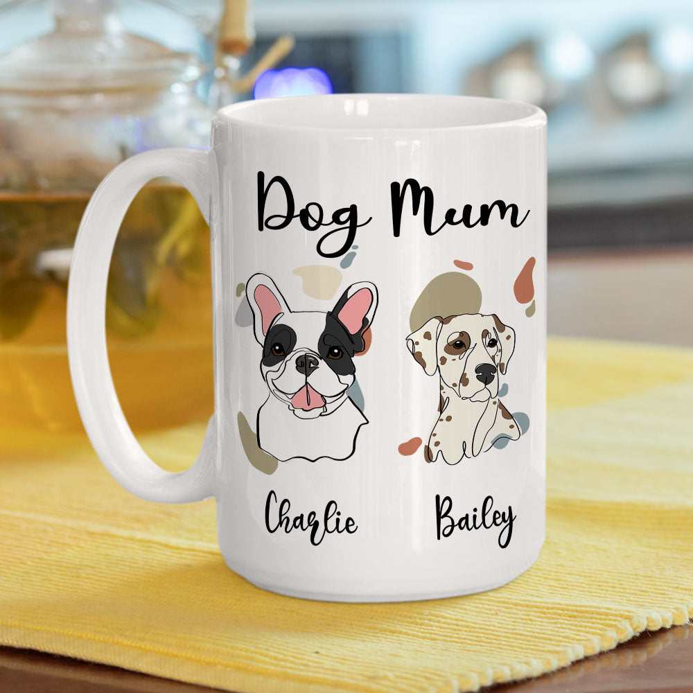 Personalized Custom Dog Mom Dad Line Coffee Mug - 11oz & 15oz Options