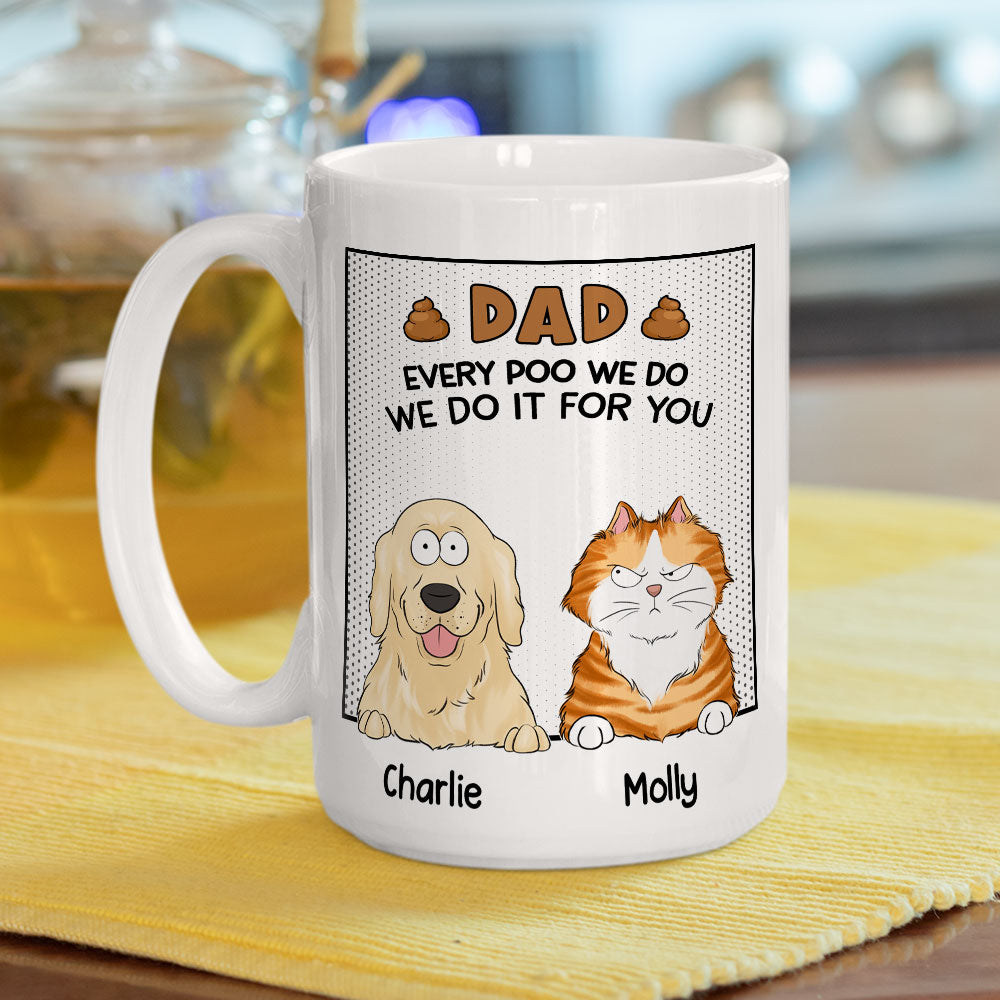 Dad's Personalized Custom Coffee Mug for Every Poo - 11oz & 15oz Options