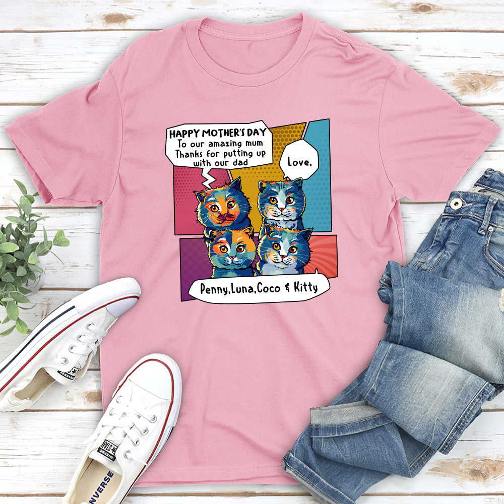 Amazing Cat Dad - Personalized Custom Unisex Heavy Cotton T-shirt for Pet Lovers