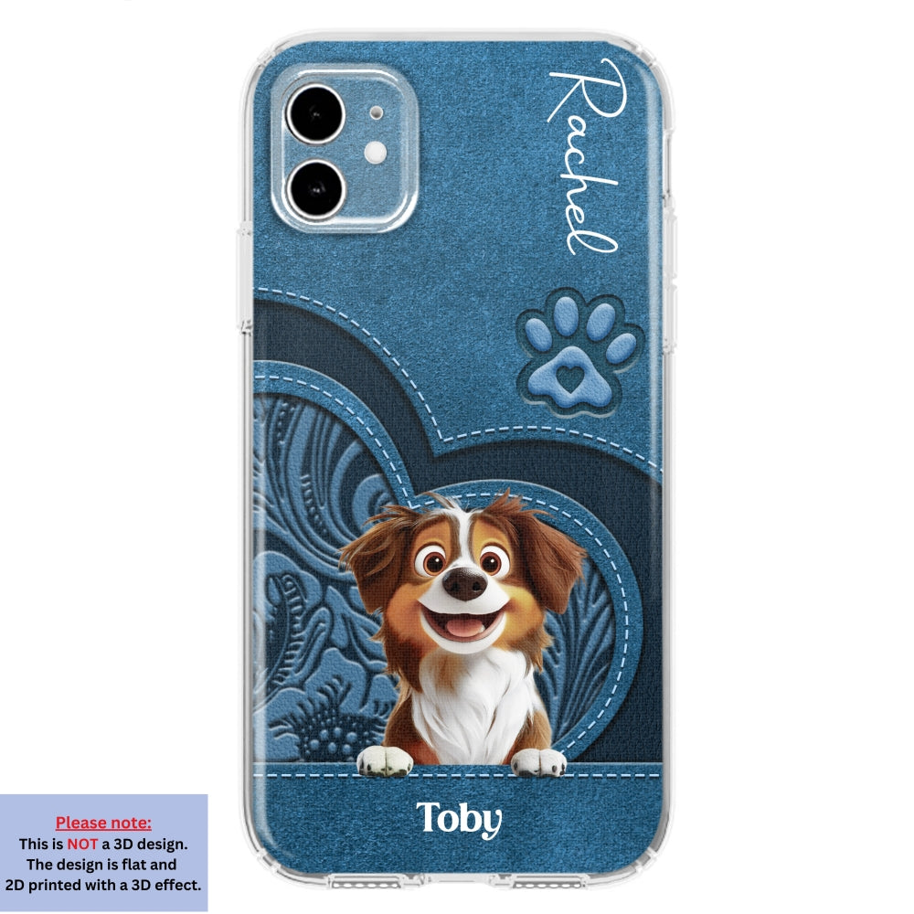 Adorable Dog Cartoon Personalized Custom Leather Phone Case
