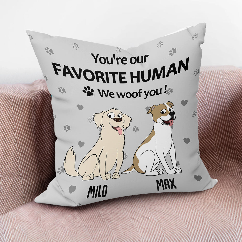 To My Favorite Human - Personalized Custom Throw Pillow in 12' x 12' and 18' x 18' Sizes