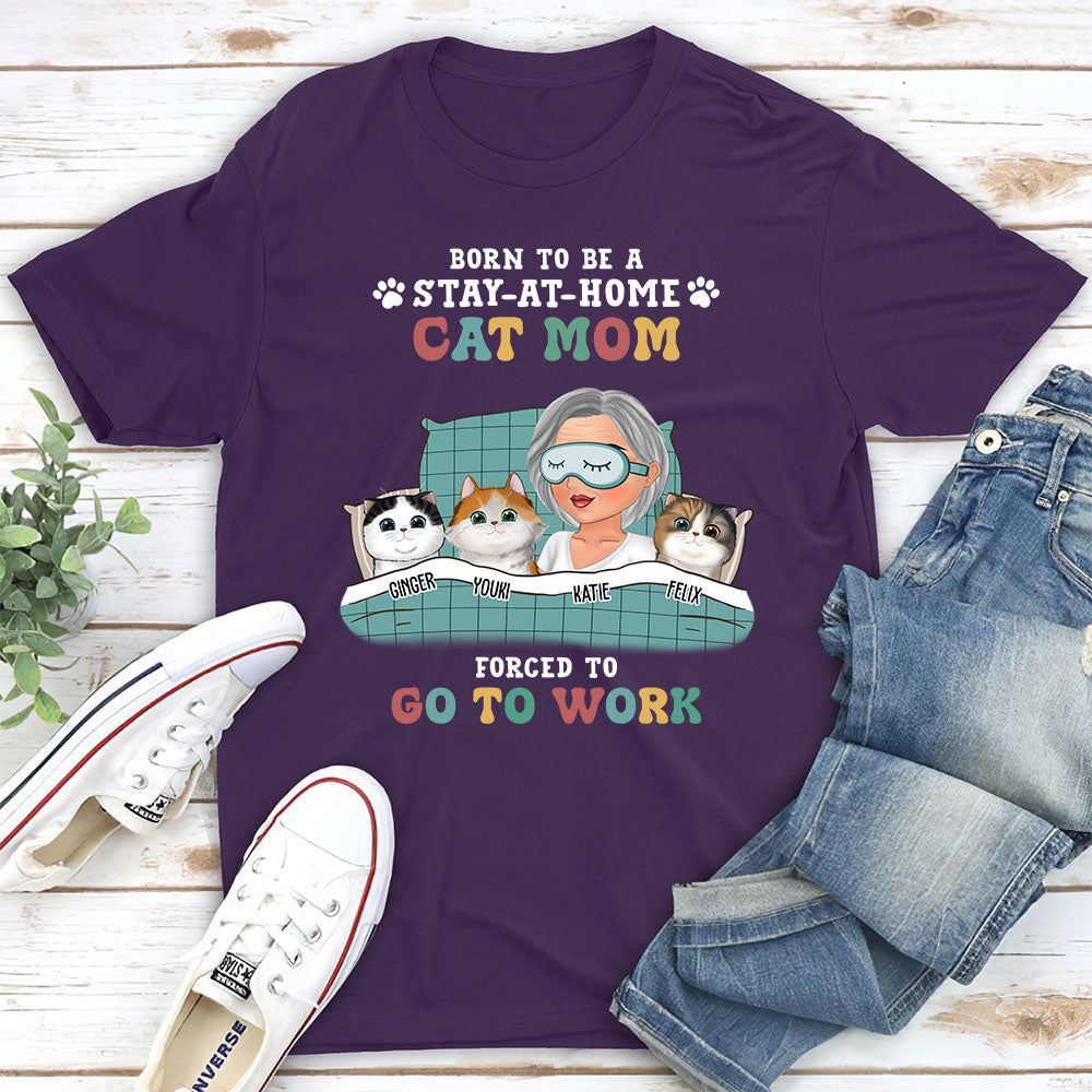 Stay-at-home Cat Mom - Personalized Custom Unisex 5.3 oz T-shirt for Pet Lovers